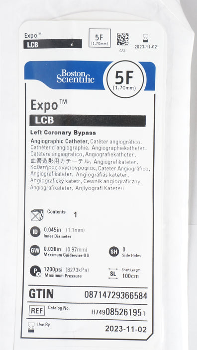 Boston Scientific H749085261951 Expo LCB Angiographic Cath. 5F (x)